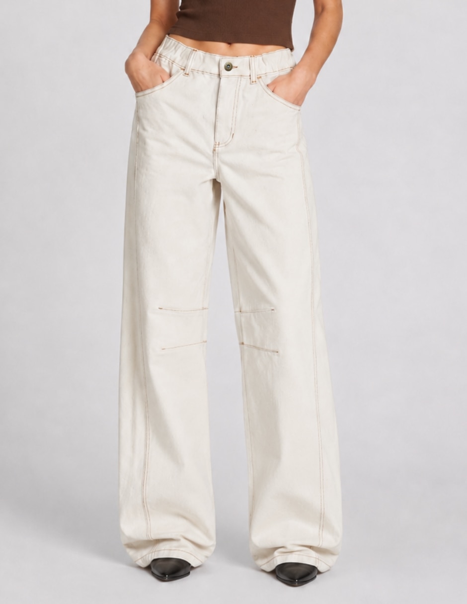 Jeans barrel cintura alta para mujer Jeans barrel cintura alta para mujer
