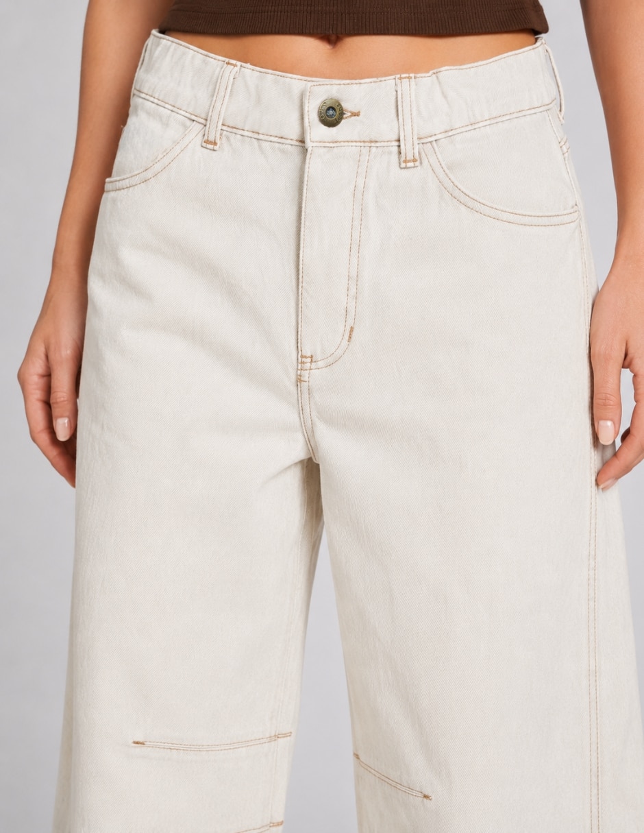Jeans barrel cintura alta para mujer 4