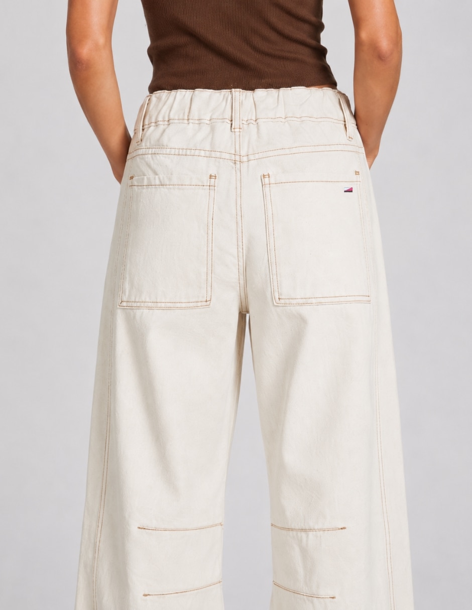 Jeans barrel cintura alta para mujer 3