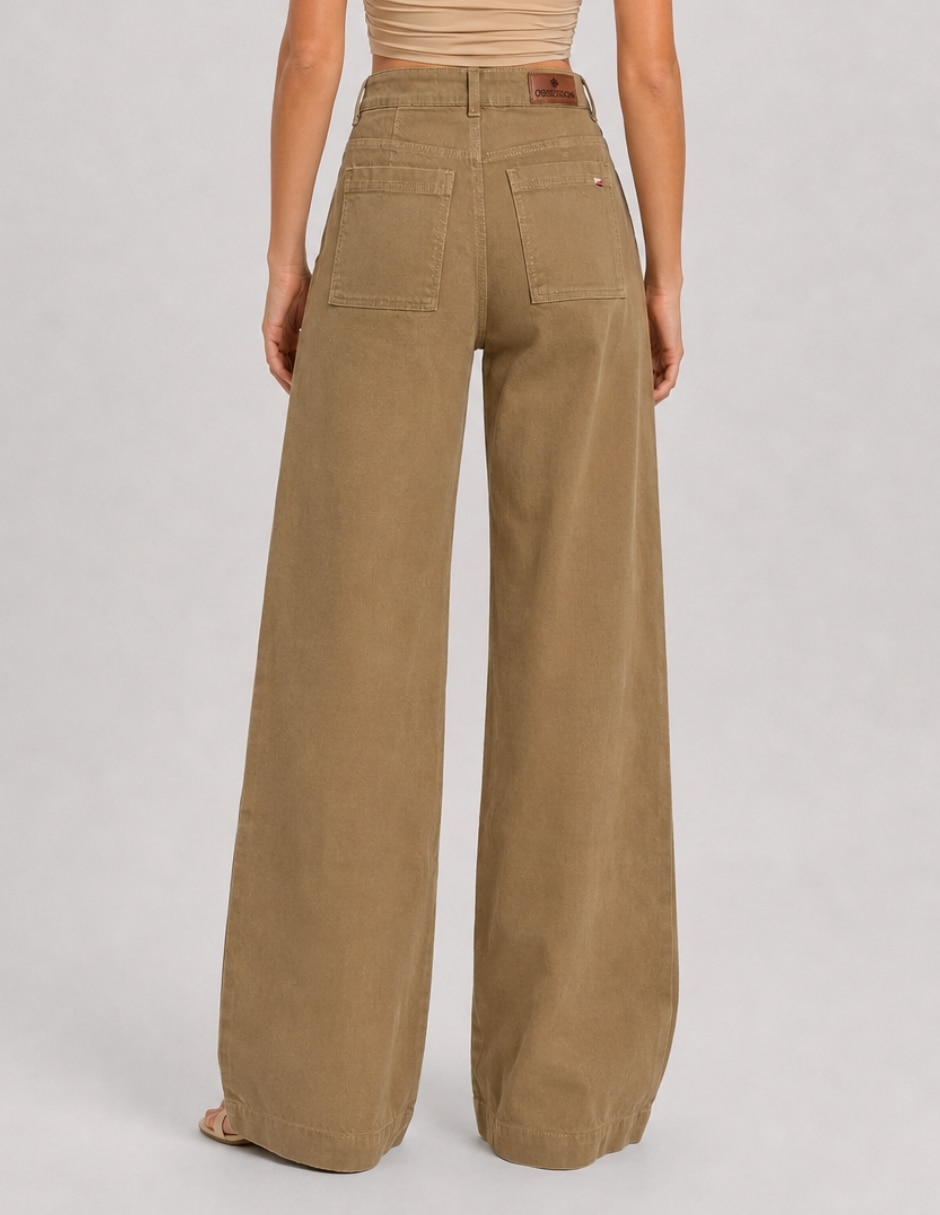 Jeans wide leg cintura alta para mujer 5