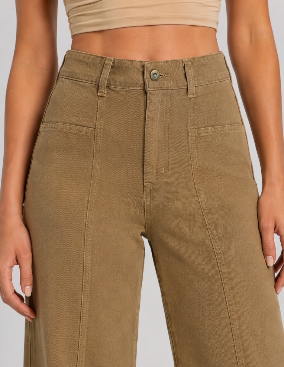 Jeans wide leg cintura alta para mujer 4