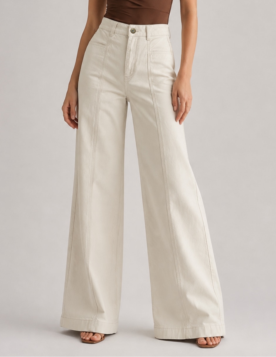 Jeans wide leg cintura alta para mujer Jeans wide leg cintura alta para mujer