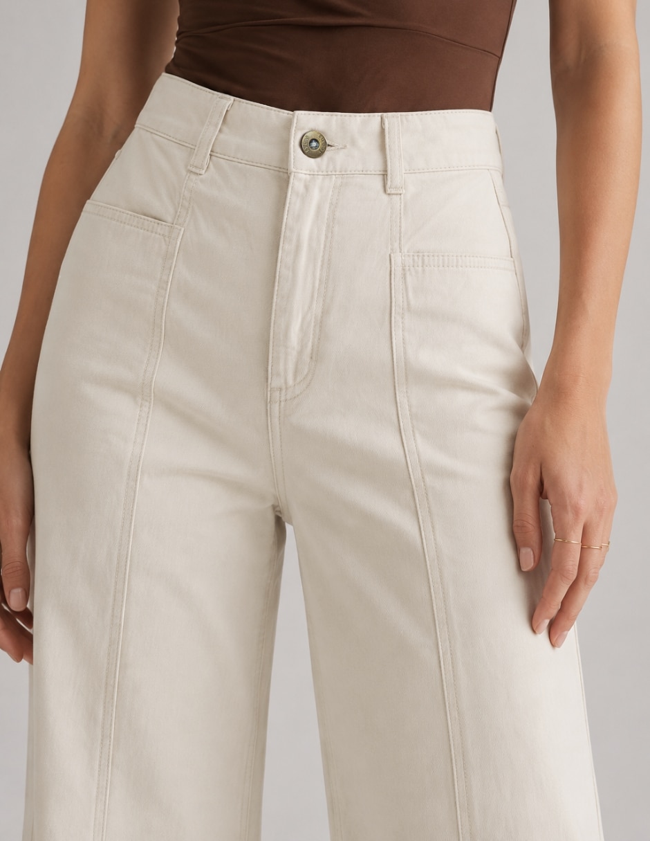 Jeans wide leg cintura alta para mujer 4