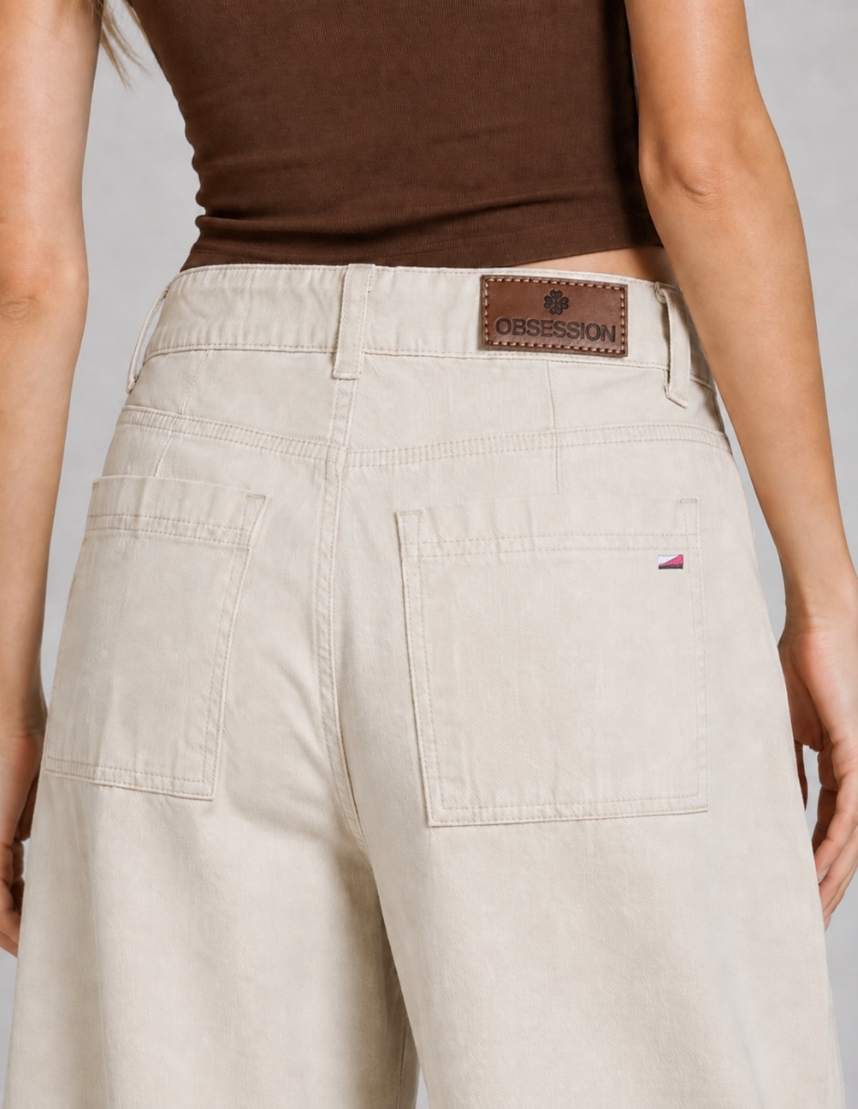 Jeans wide leg cintura alta para mujer 3
