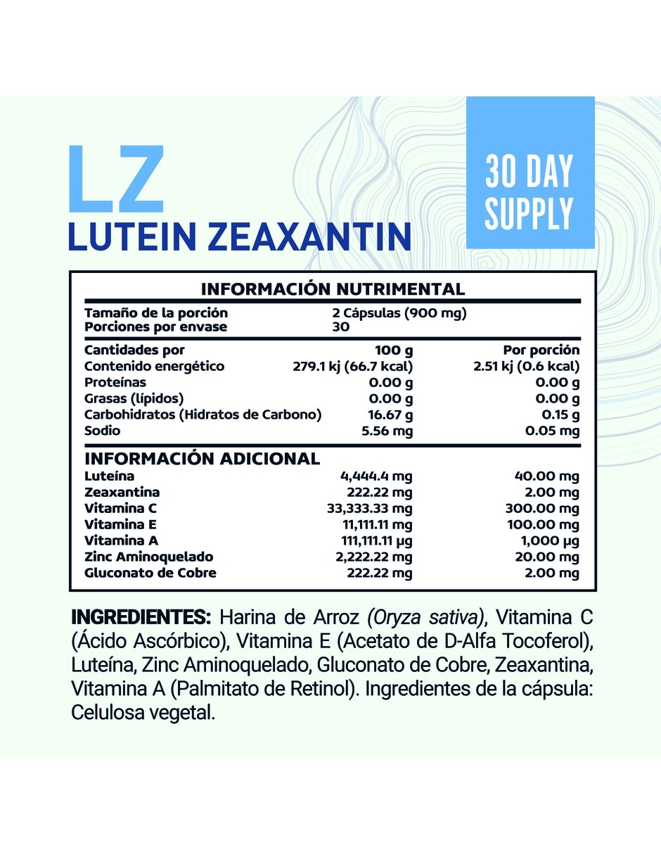 Luteína zeaxantina de 40 g 4