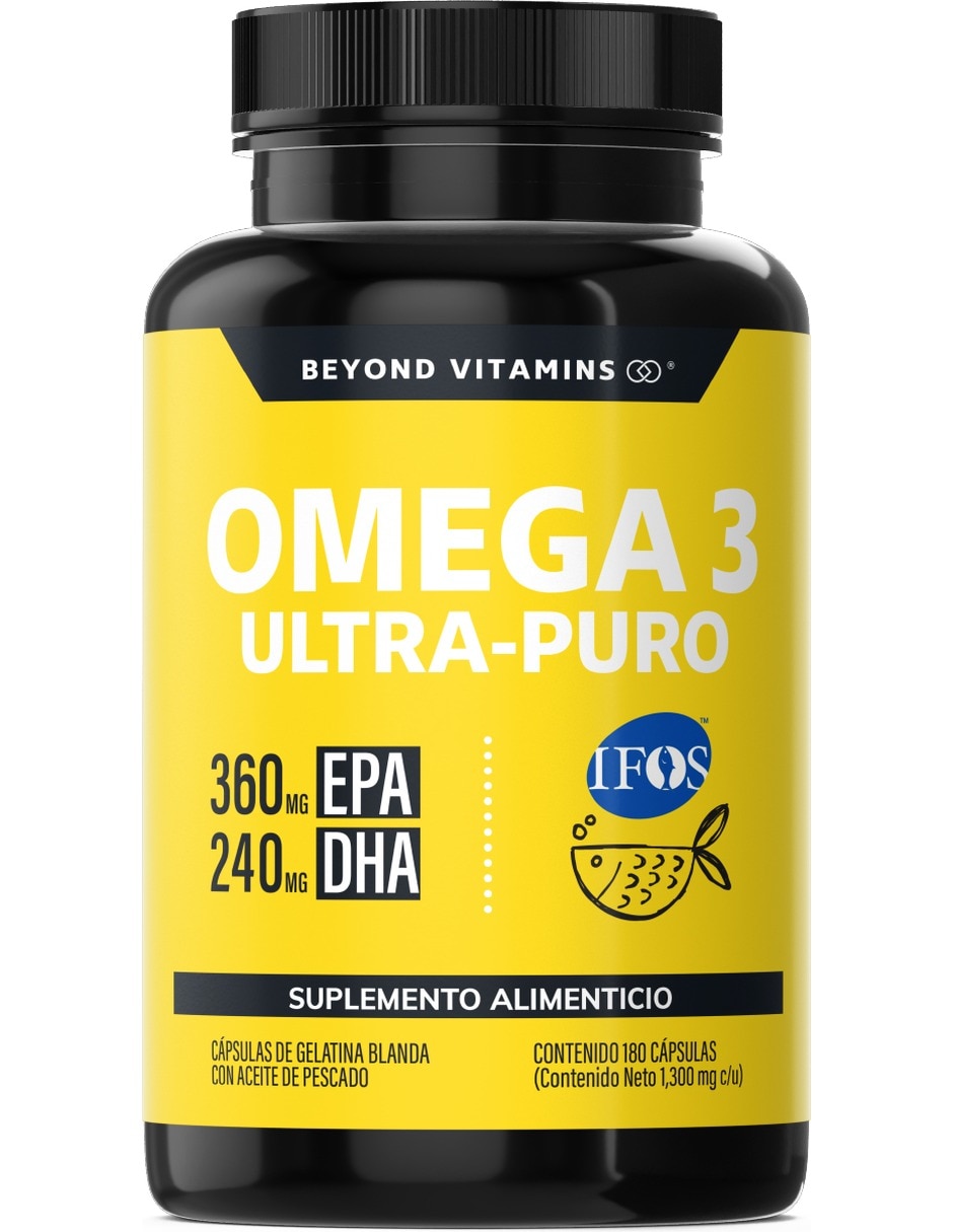 Omega 3 Ultra Puro aceite de pescado de 180 cápsulas