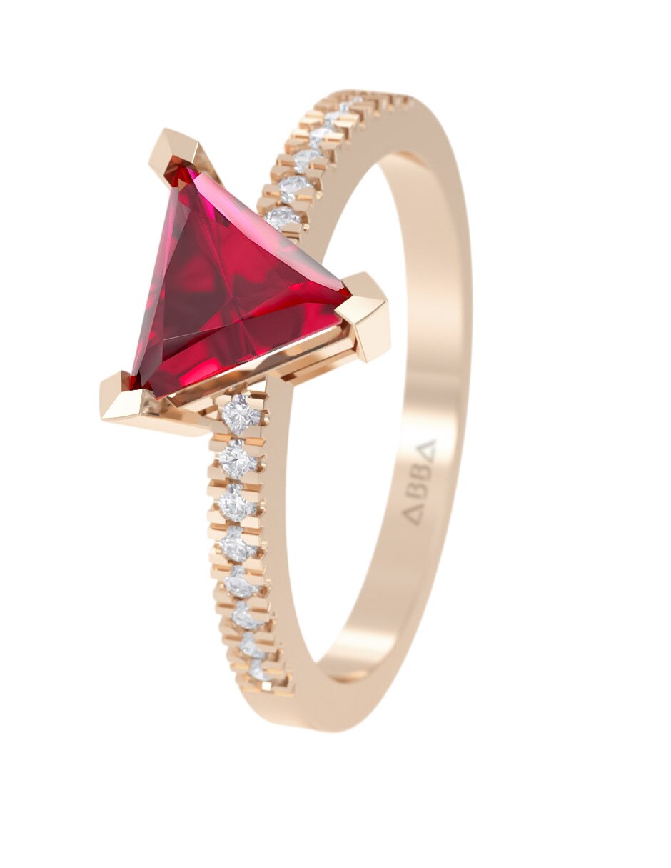 Anillo de compromiso de oro 10 k 4