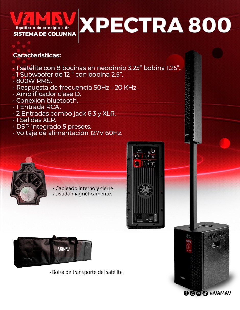 Sistema de audio XPECTRA 800 8