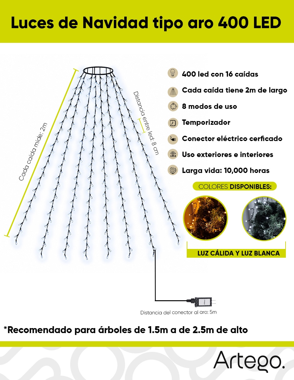 Serie luces Led luz blanca astral con 400 focos 6