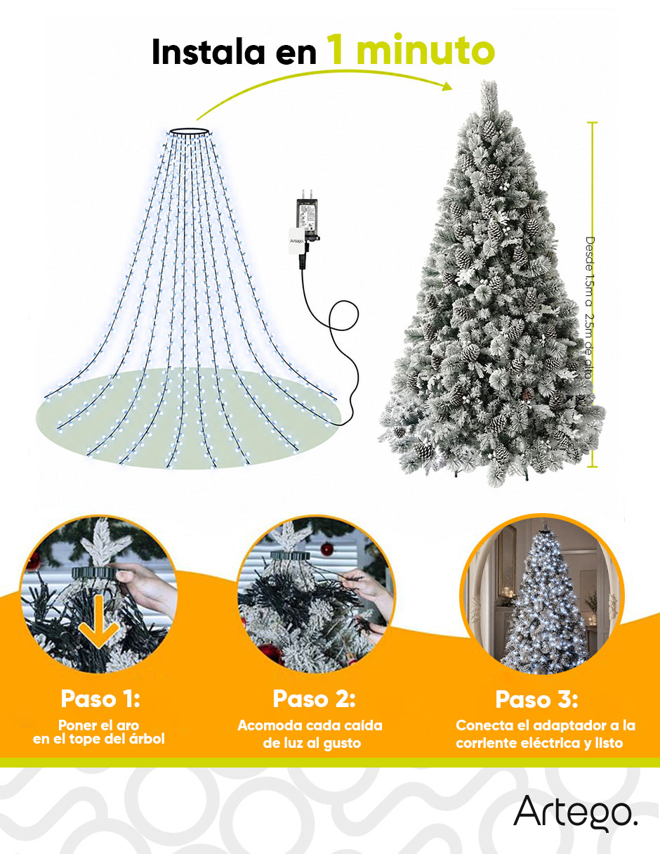Serie luces Led luz blanca astral con 400 focos 4