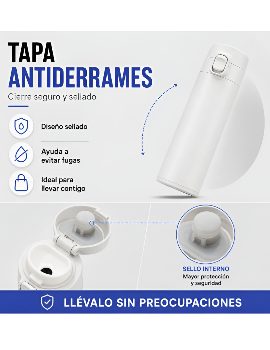 Termo de acero inoxidable con tapa flip top