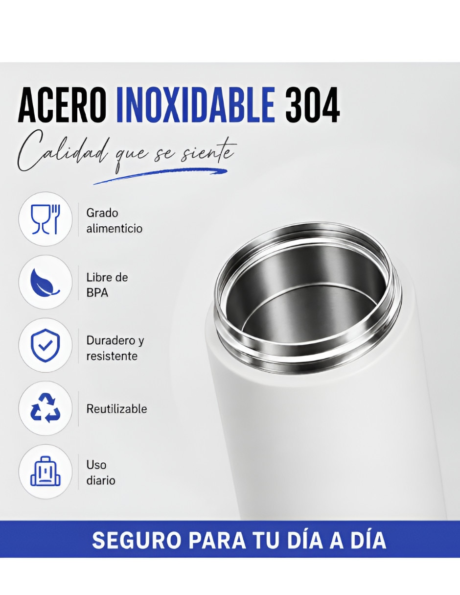 Termo de acero inoxidable con tapa flip top