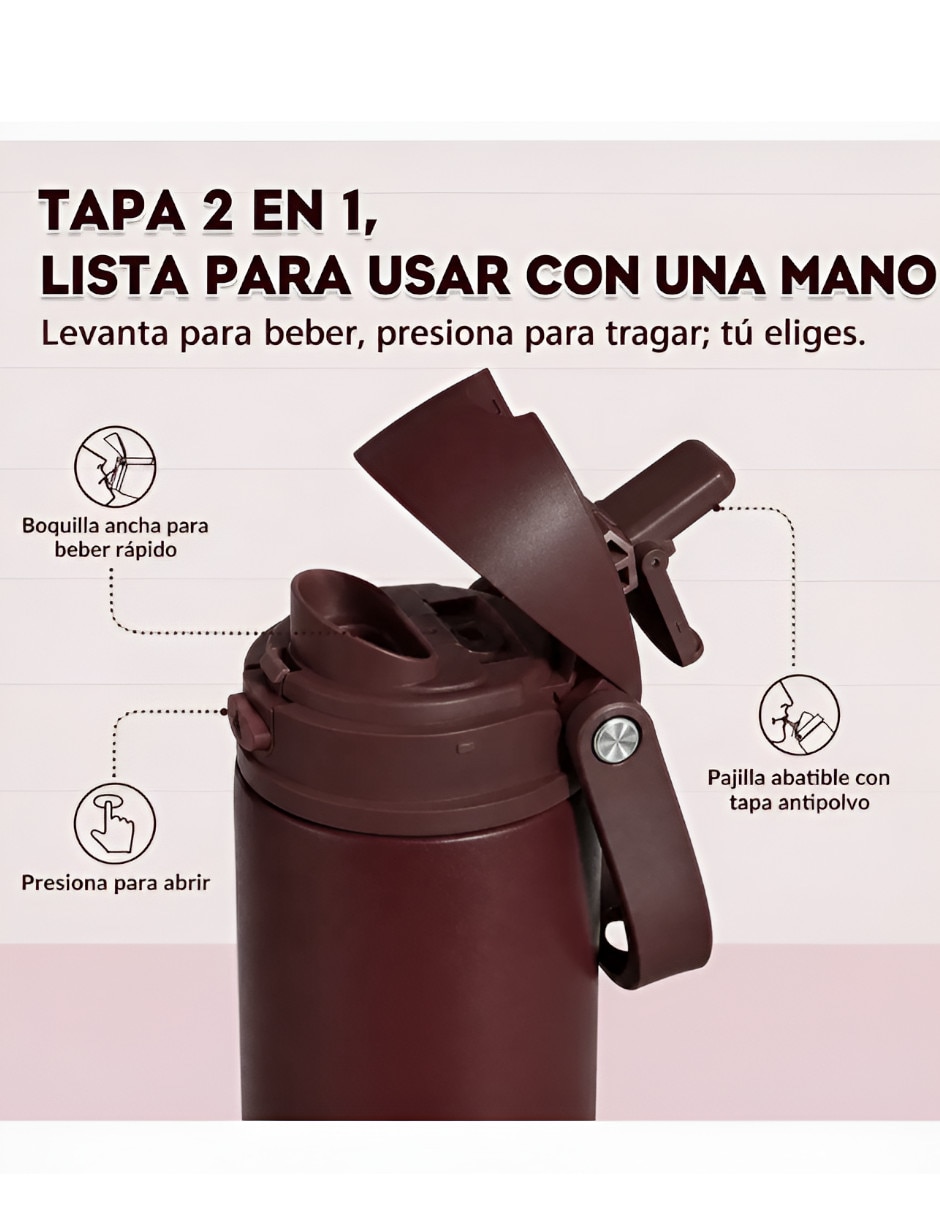 Termo de acero inoxidable con tapa flip top 3