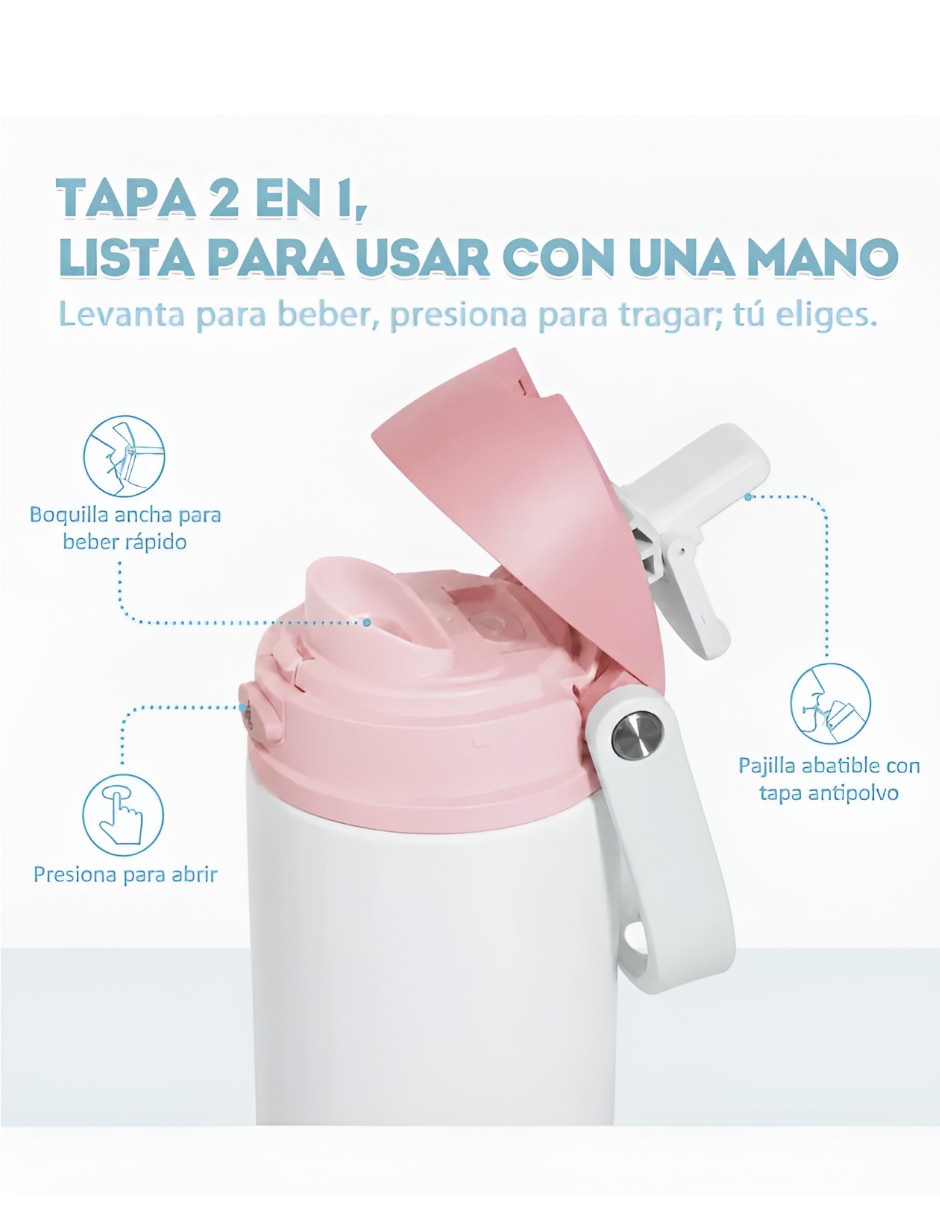 Termo de acero inoxidable con tapa flip top