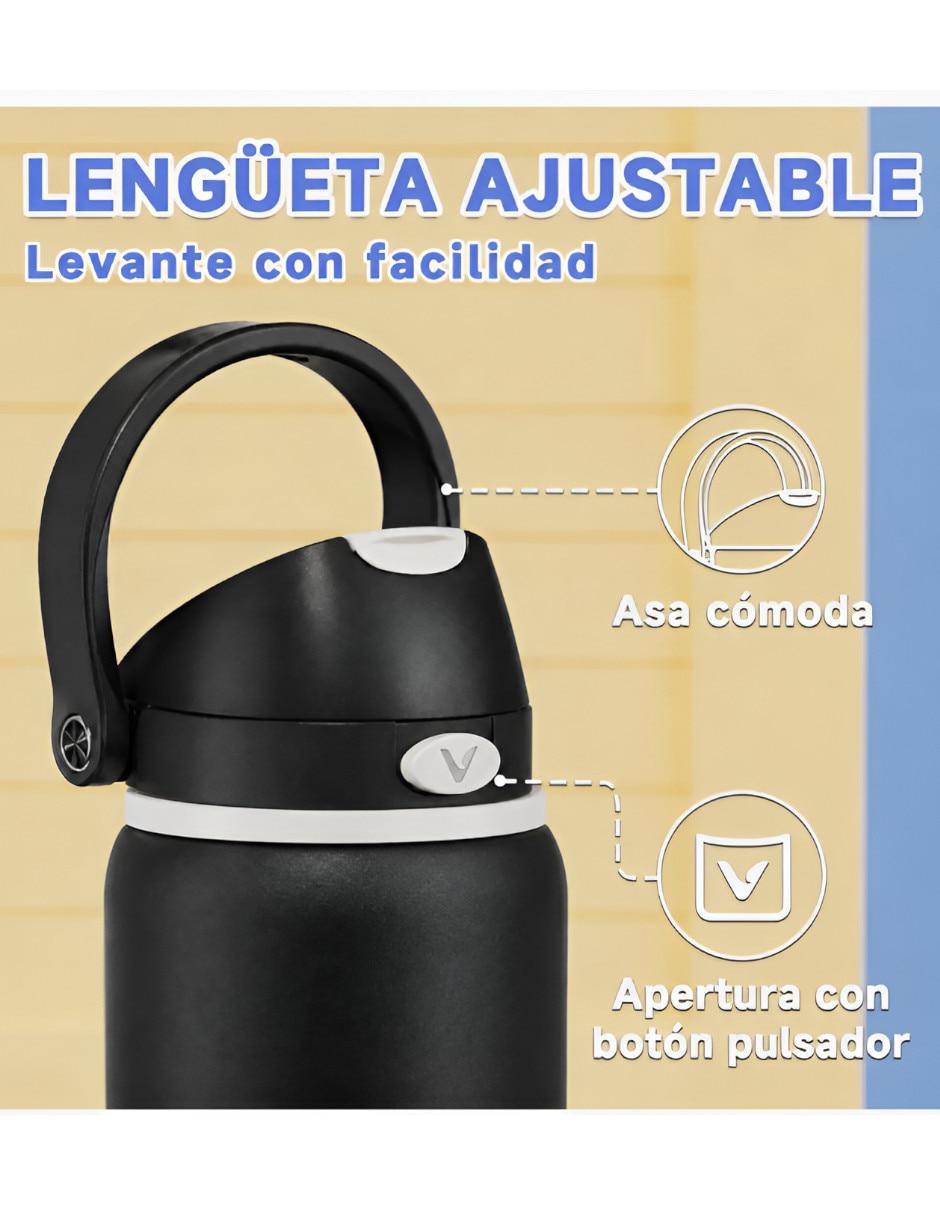 Termo de acero inoxidable con tapa flip top