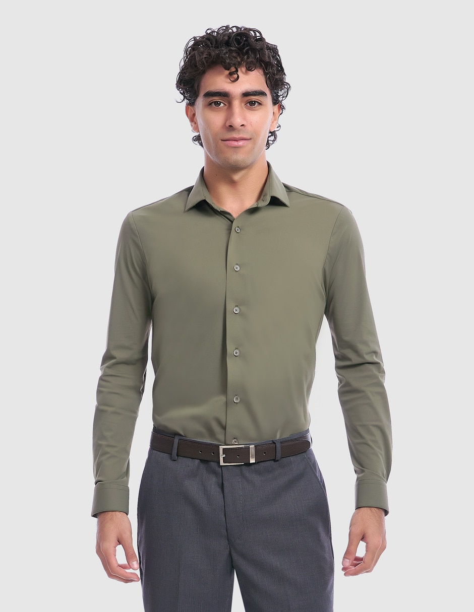 Camisa formal manga larga para hombre 1