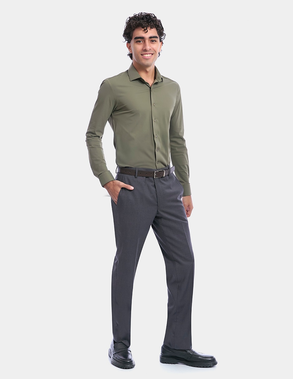 Camisa formal manga larga para hombre 6