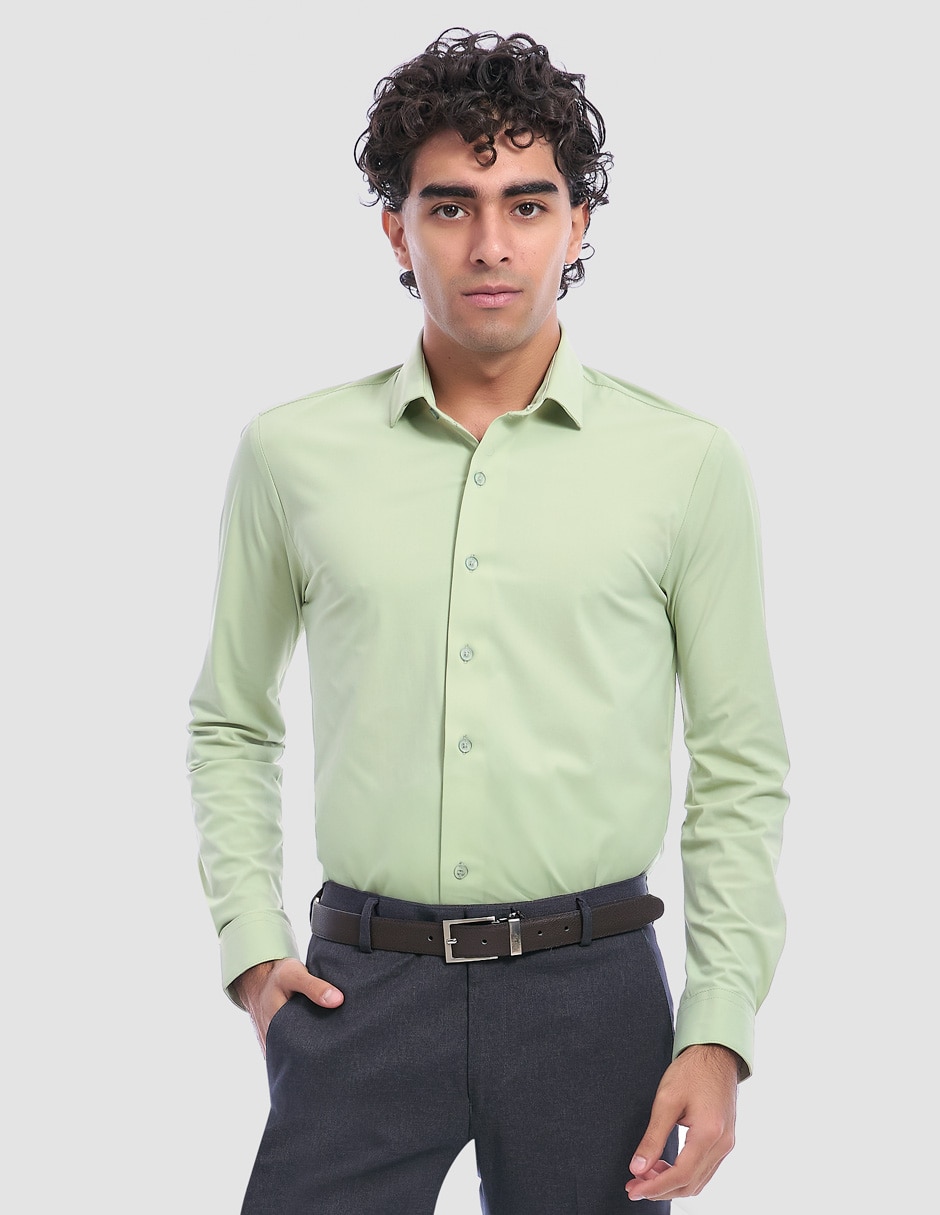 Camisa formal manga larga para hombre