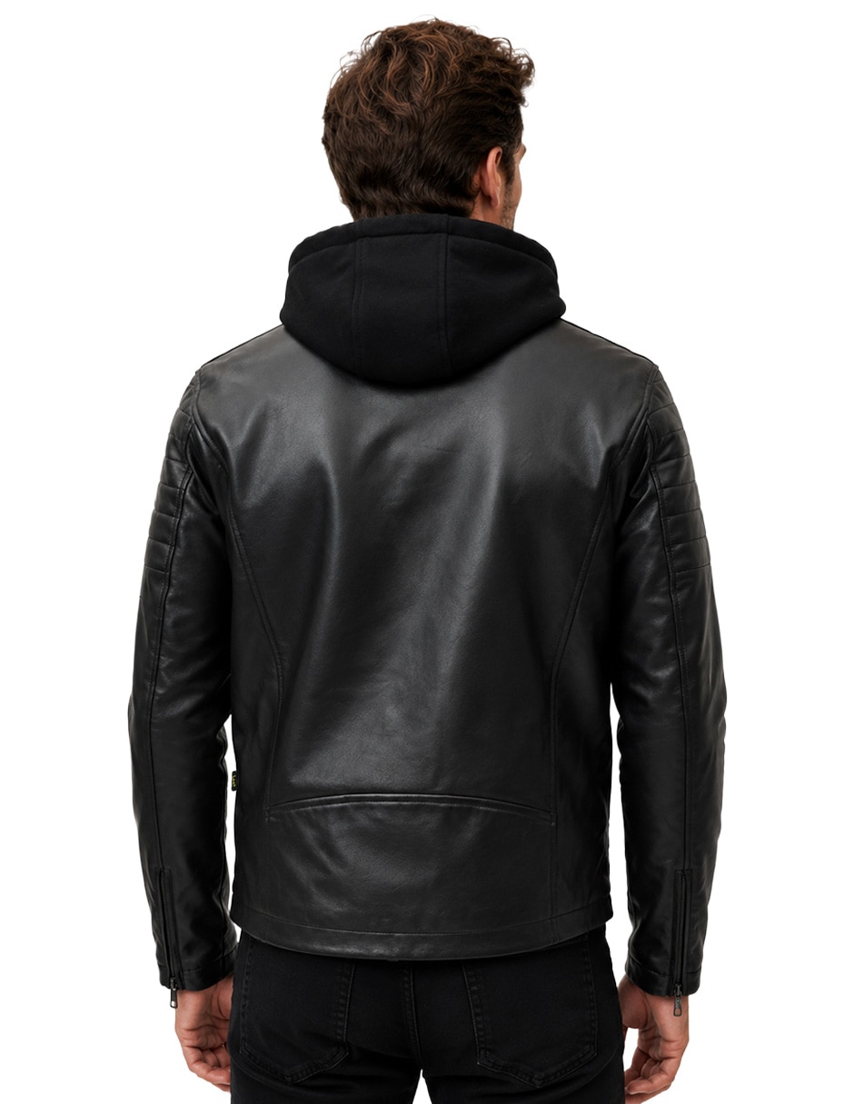 Chamarra casual con capucha desmontable para hombre 3
