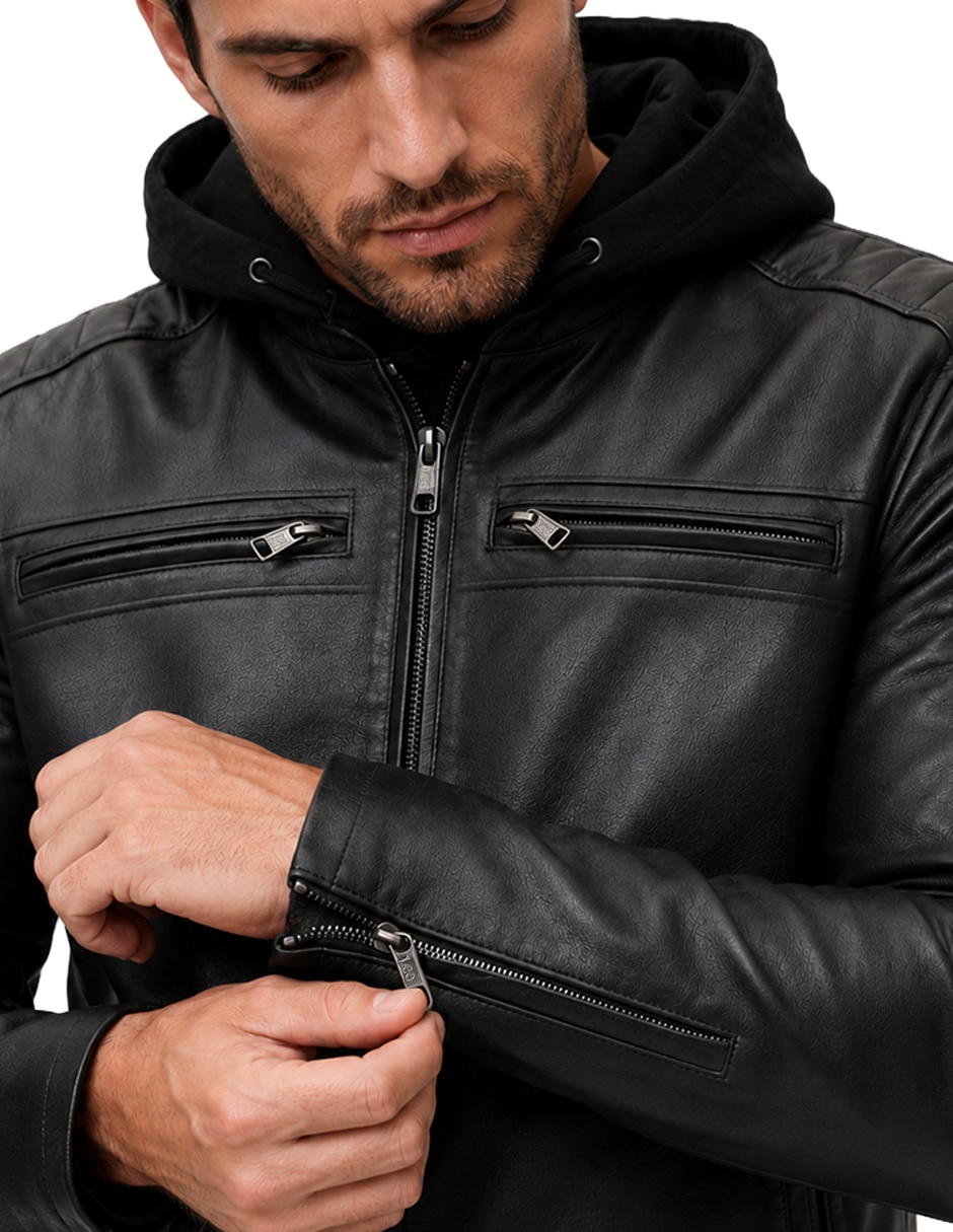 Chamarra casual con capucha desmontable para hombre 2