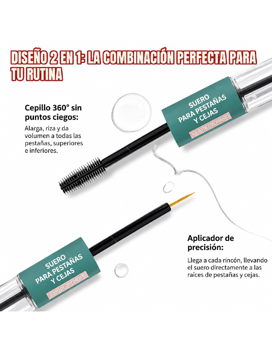 Sérum nutritivo para pestañas y cejas 2 en 1 de todo tipo de piel 4
