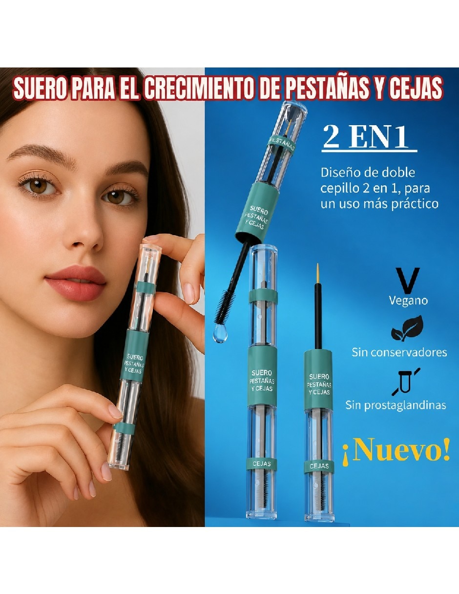 Sérum nutritivo para pestañas y cejas 2 en 1 de todo tipo de piel 2