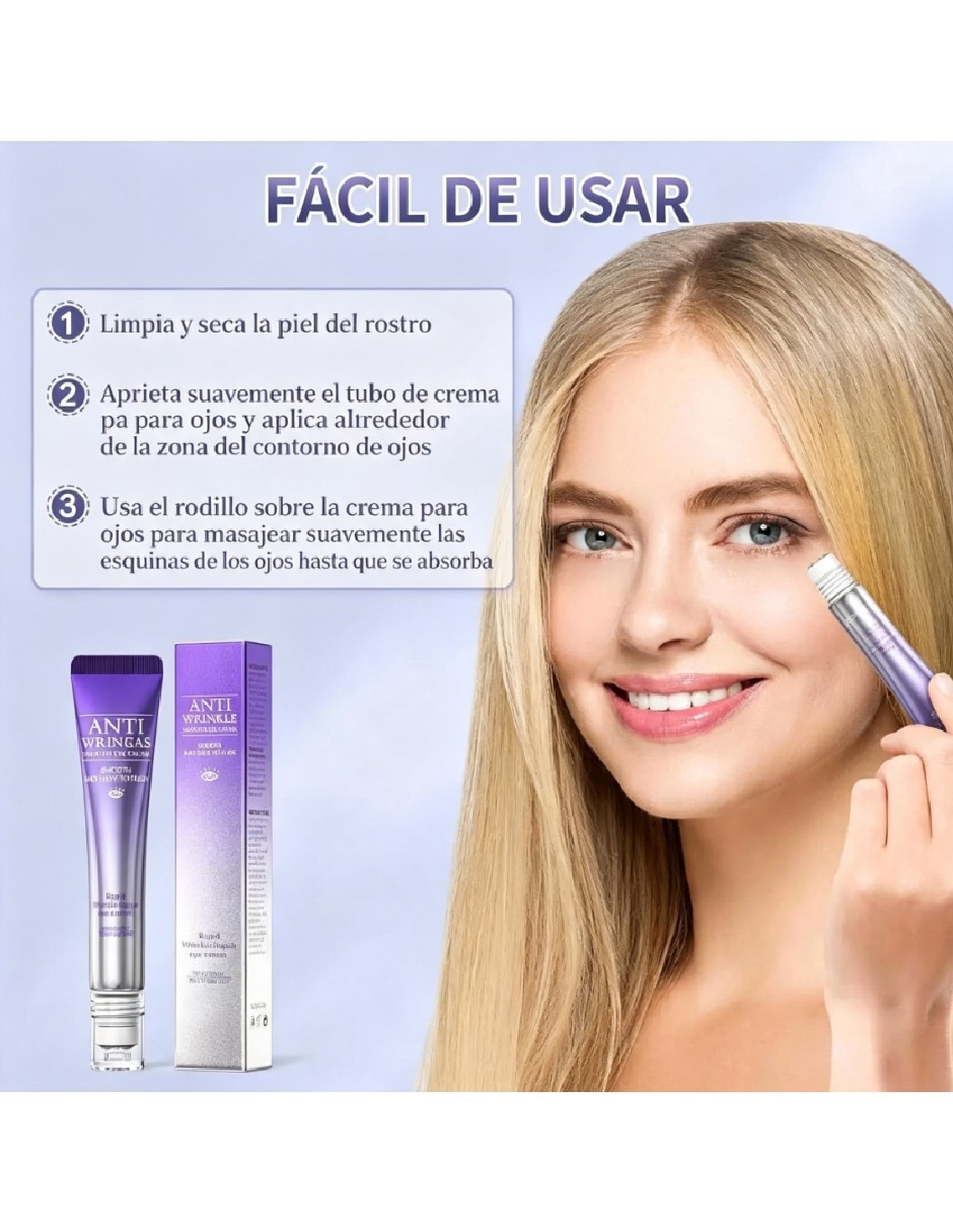 Crema para contorno de ojos recomendada para bolsas y ojeras de día y noche para todo tipo de piel 3