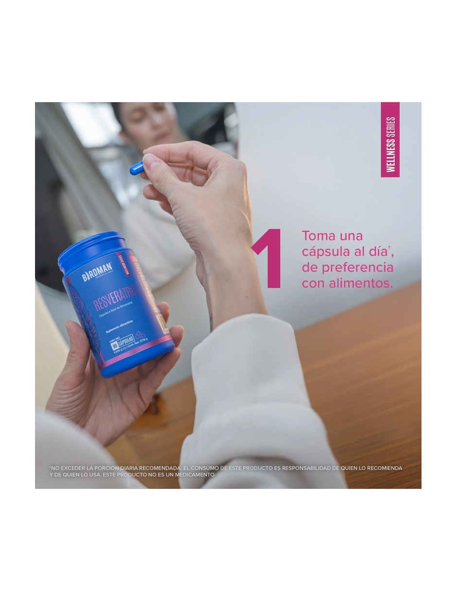 Resveratrol 300 mg Birdman con resveratrol de 45 cápsulas 7