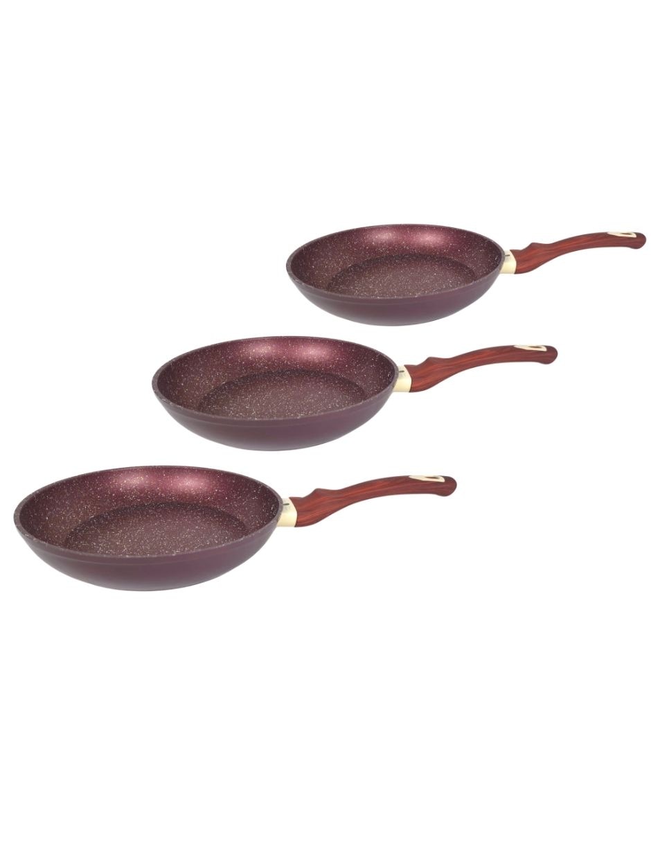 Set de sartenes con tapa Majestic de aluminio forjado 3 piezas