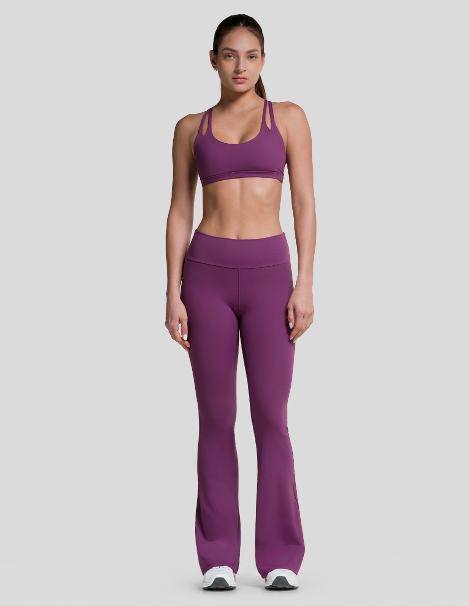 Malla compresión media para entrenamiento legging flare para mujer