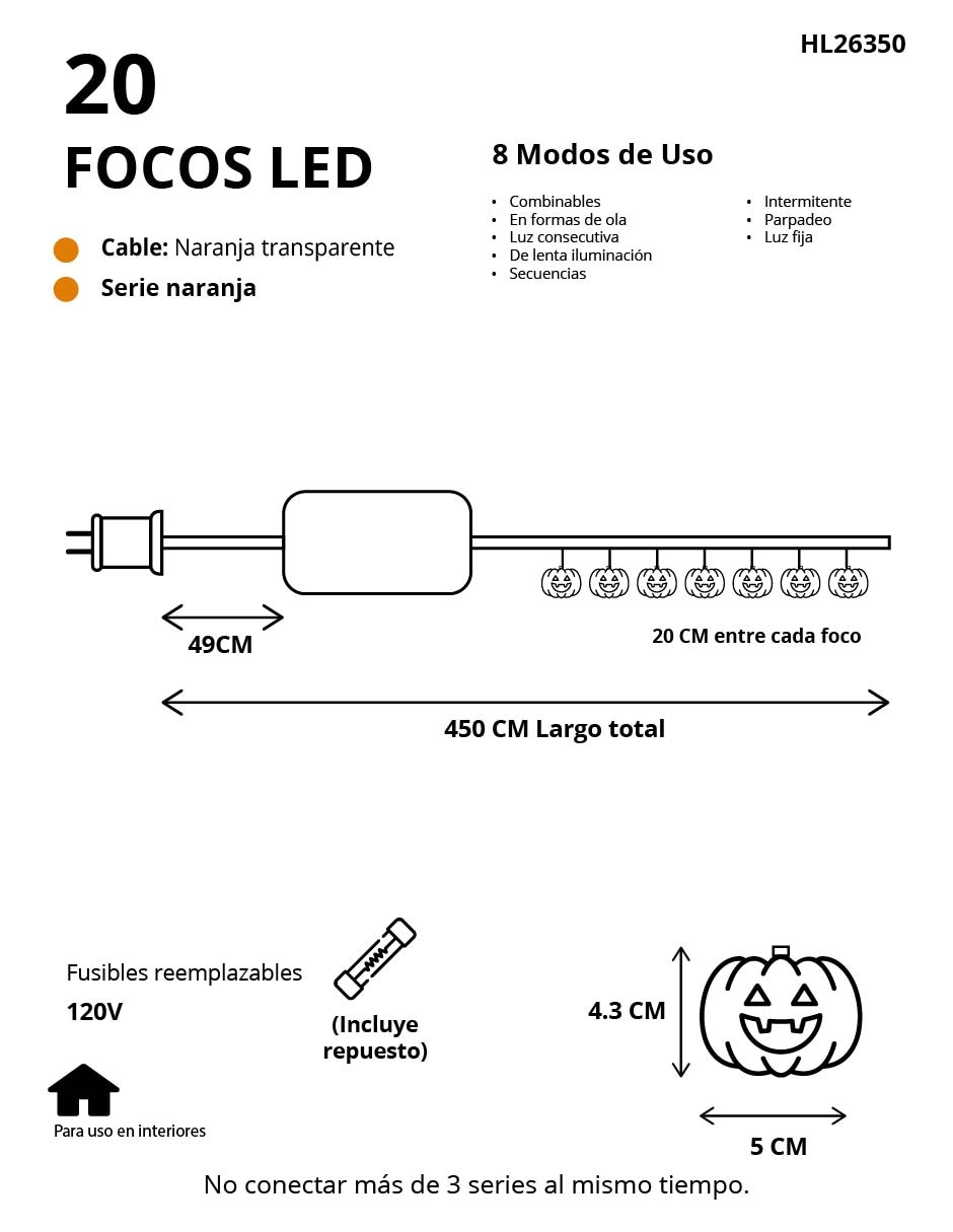 Serie led led familiar decoración hl-26350 con 20 focos 6