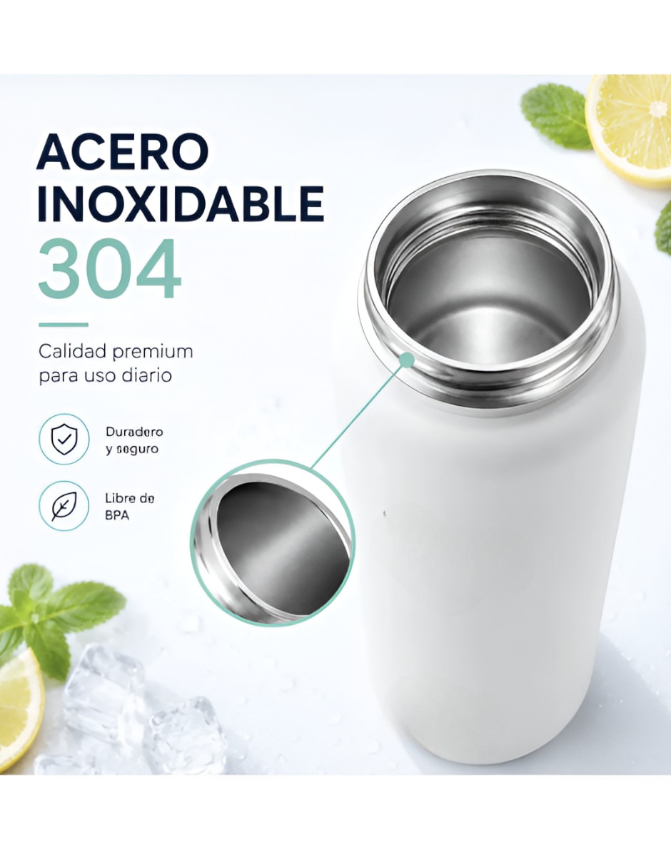 Termo de acero inoxidable con tapa rosca 2