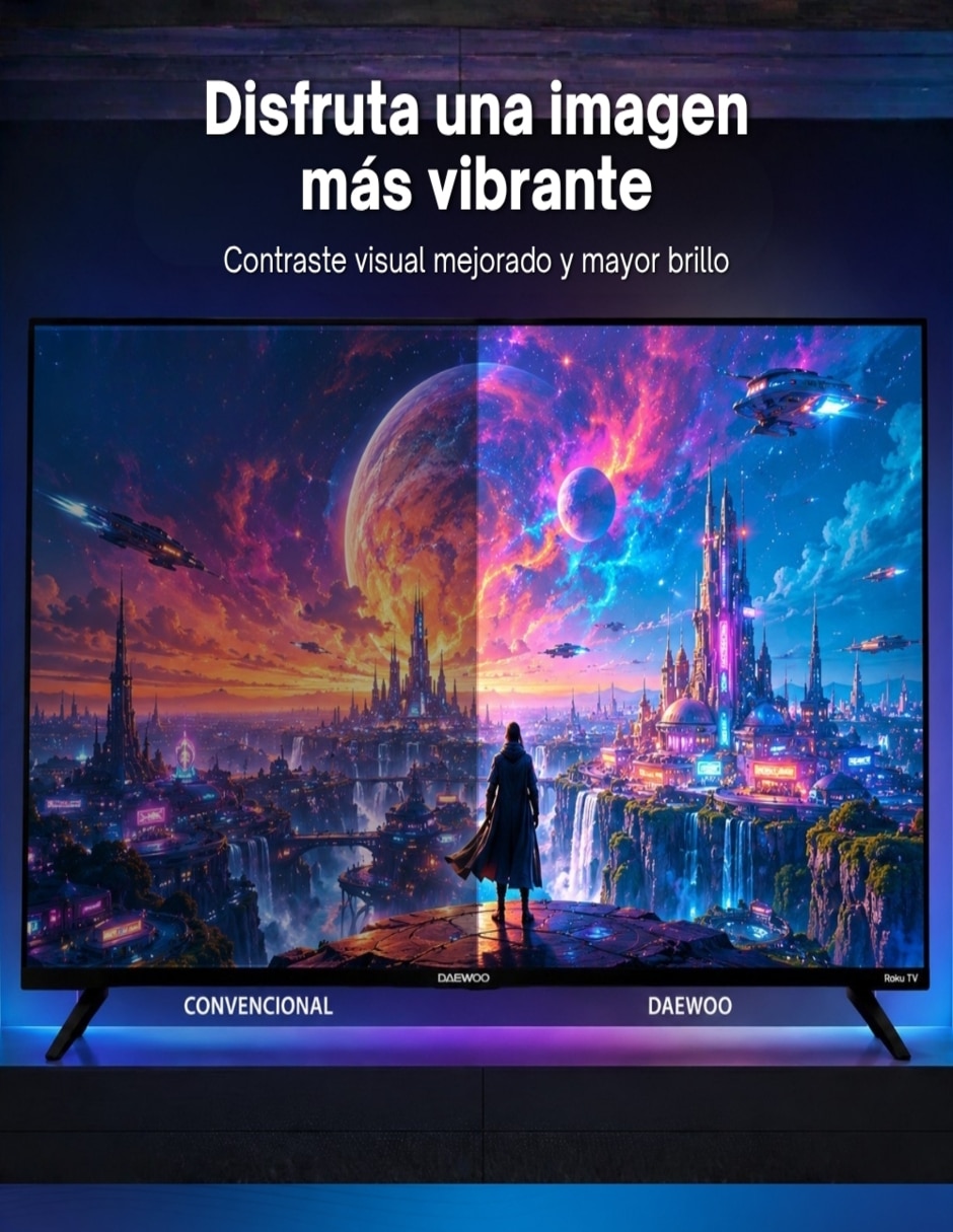 Pantalla Smart TV LED de 40 pulgadas Full HD DAW40QRFX2_05 con Roku TV