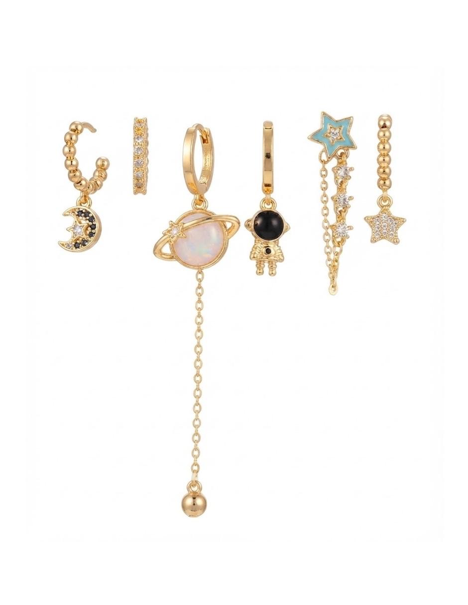 Set de aretes de (si aplica) No aplica de Oro laminado 10 K con acabado Brillante Zirconia cúbica Set de aretes de (si aplica) No aplica de Oro laminado 10 K con acabado Brillante Zirconia cúbica