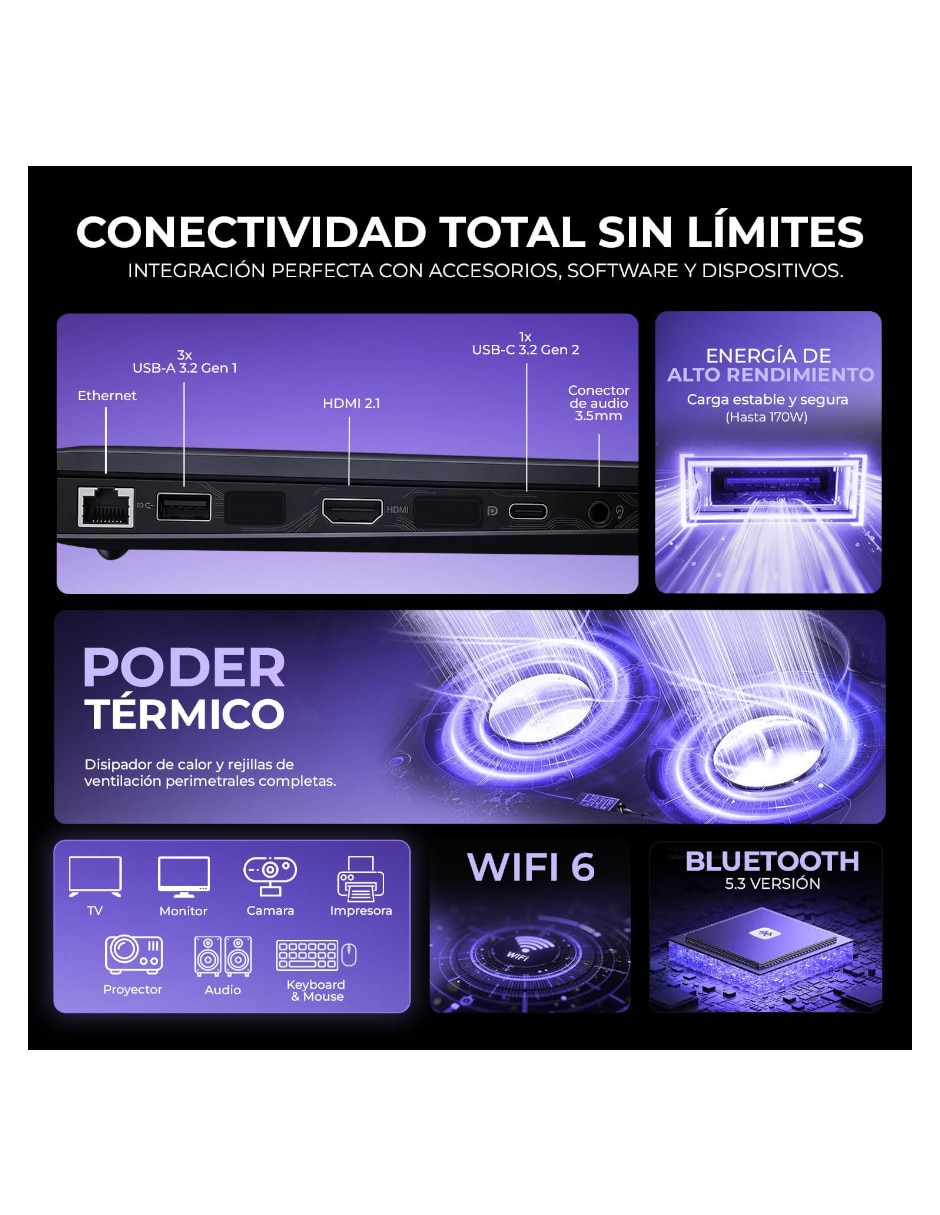 Laptop gamer 15.6 pulgadas Full HD AMD Ryzen 7 NVIDIA GeForce RTX 5060 32 GB RAM 512 GB 3