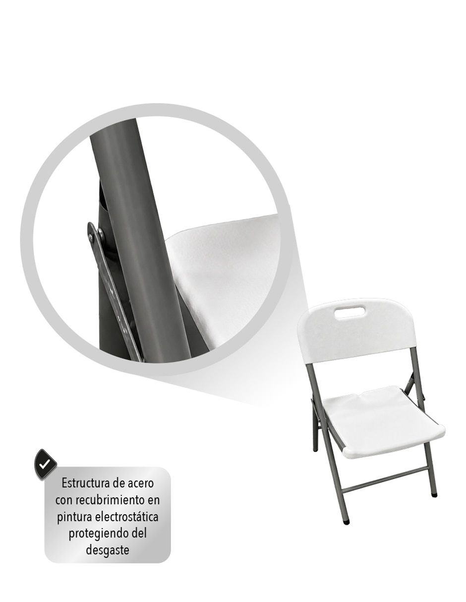 Silla plegable 4 piezas de polietileno 4