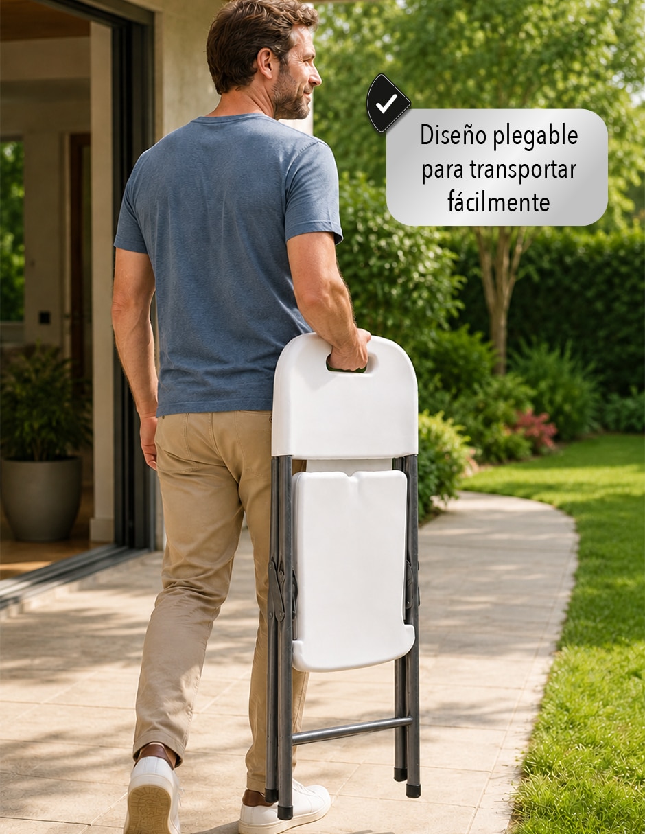 Silla plegable 4 piezas de polietileno 3