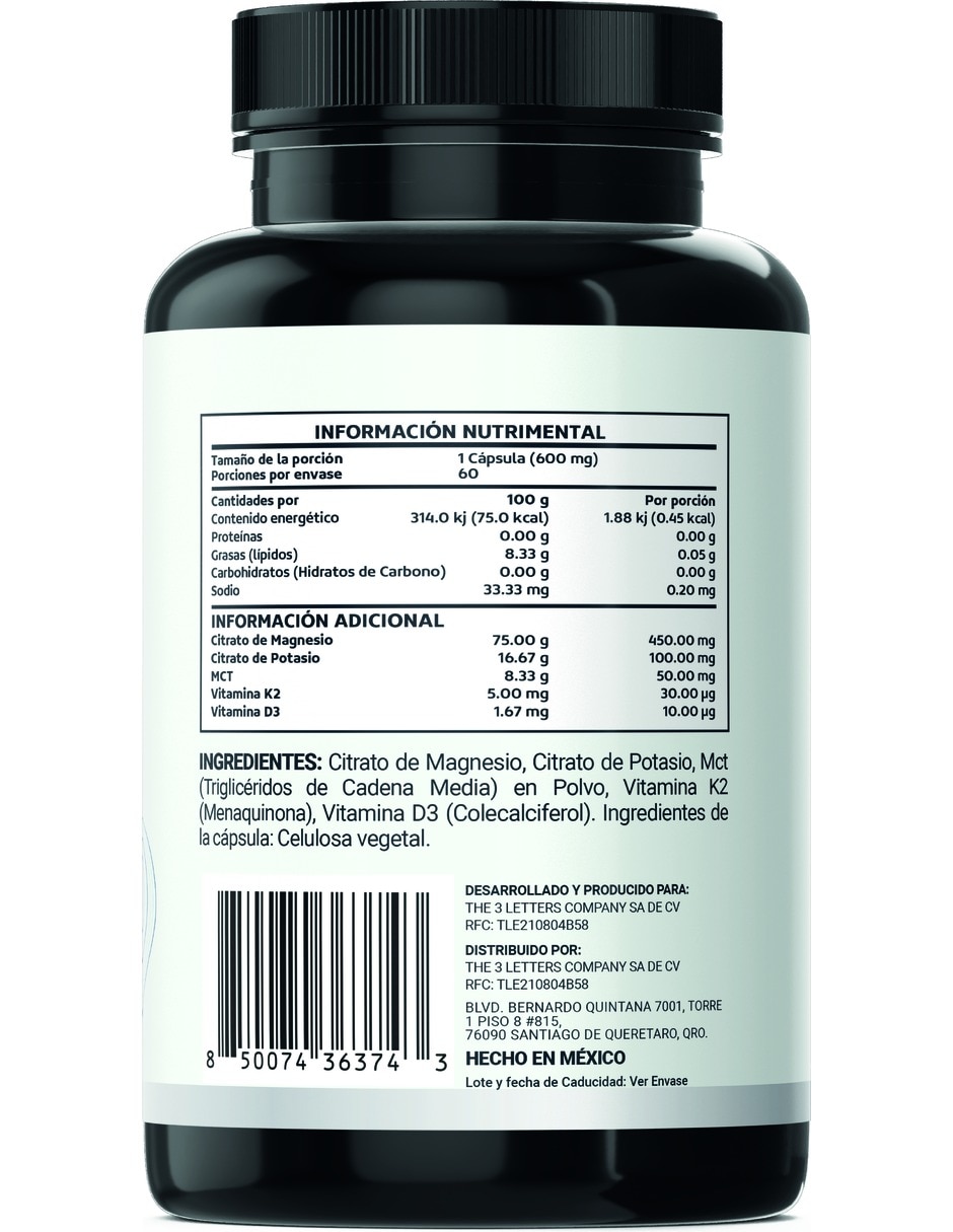 Mp Magnesium Potassium Con Mct con magnesio de 60 cápsulas