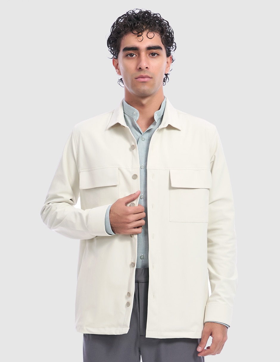 Sobrecamisa business casual manga larga para hombre Sobrecamisa business casual manga larga para hombre