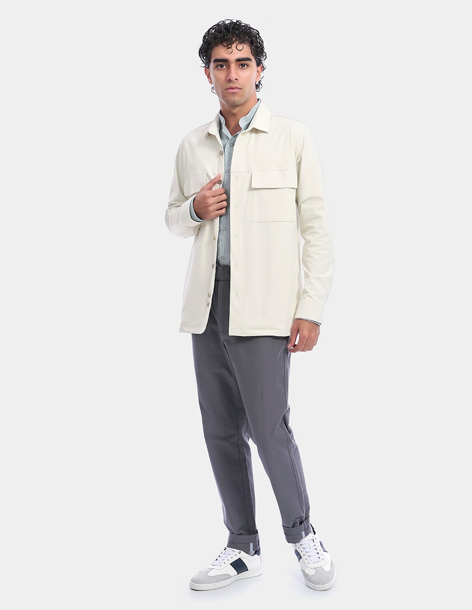 Sobrecamisa business casual manga larga para hombre 2