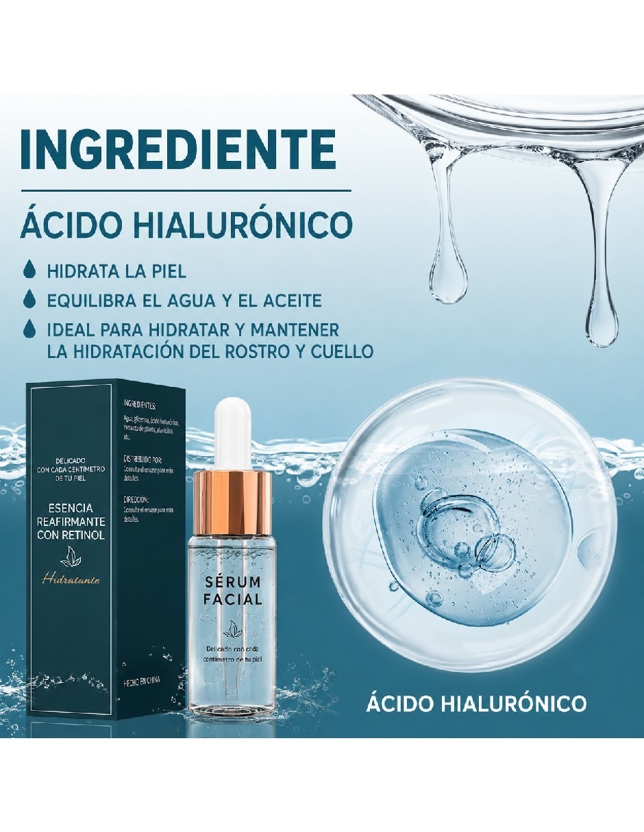Sérum reafirmante facial antiedad con retinol todo tipo piel 4