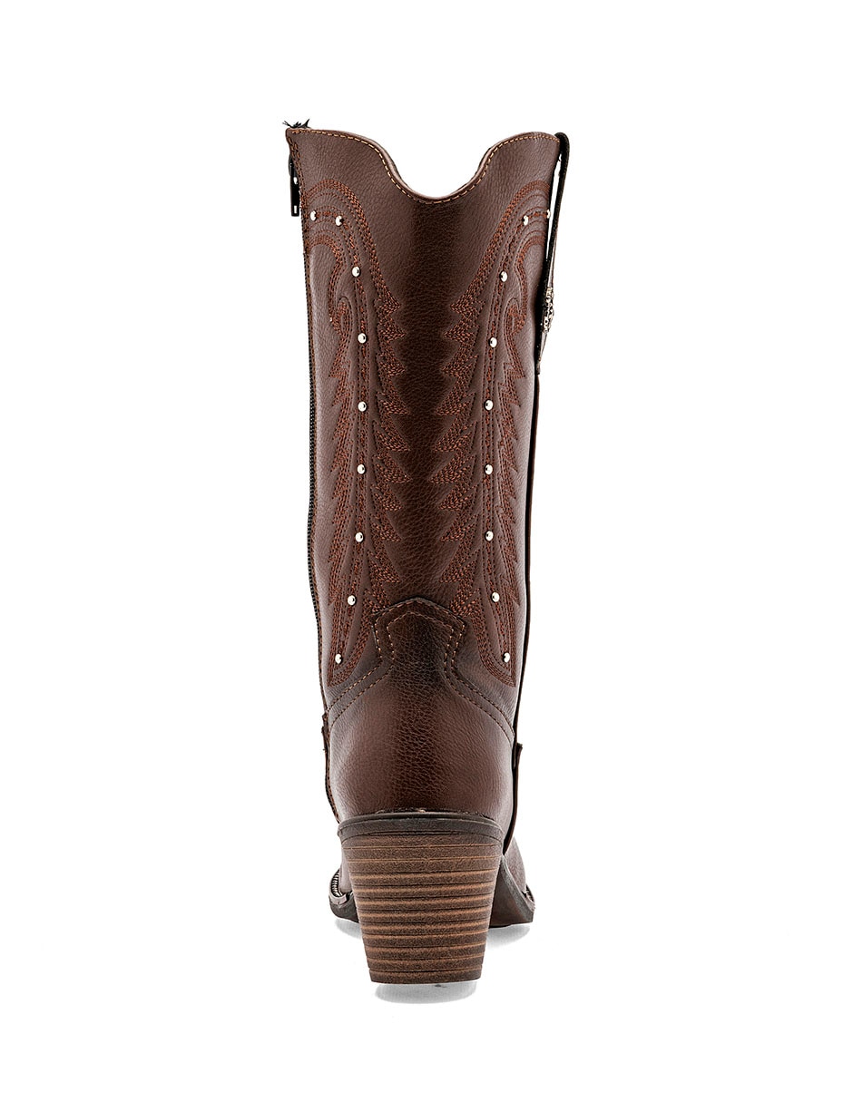 Bota cowboy media pierna para mujer 3