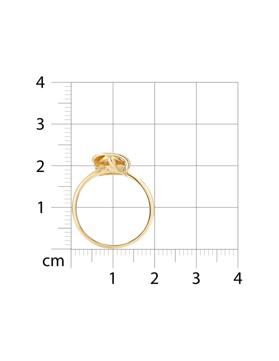 Anillo 14 k de oro amarillo zirconia brillante 6