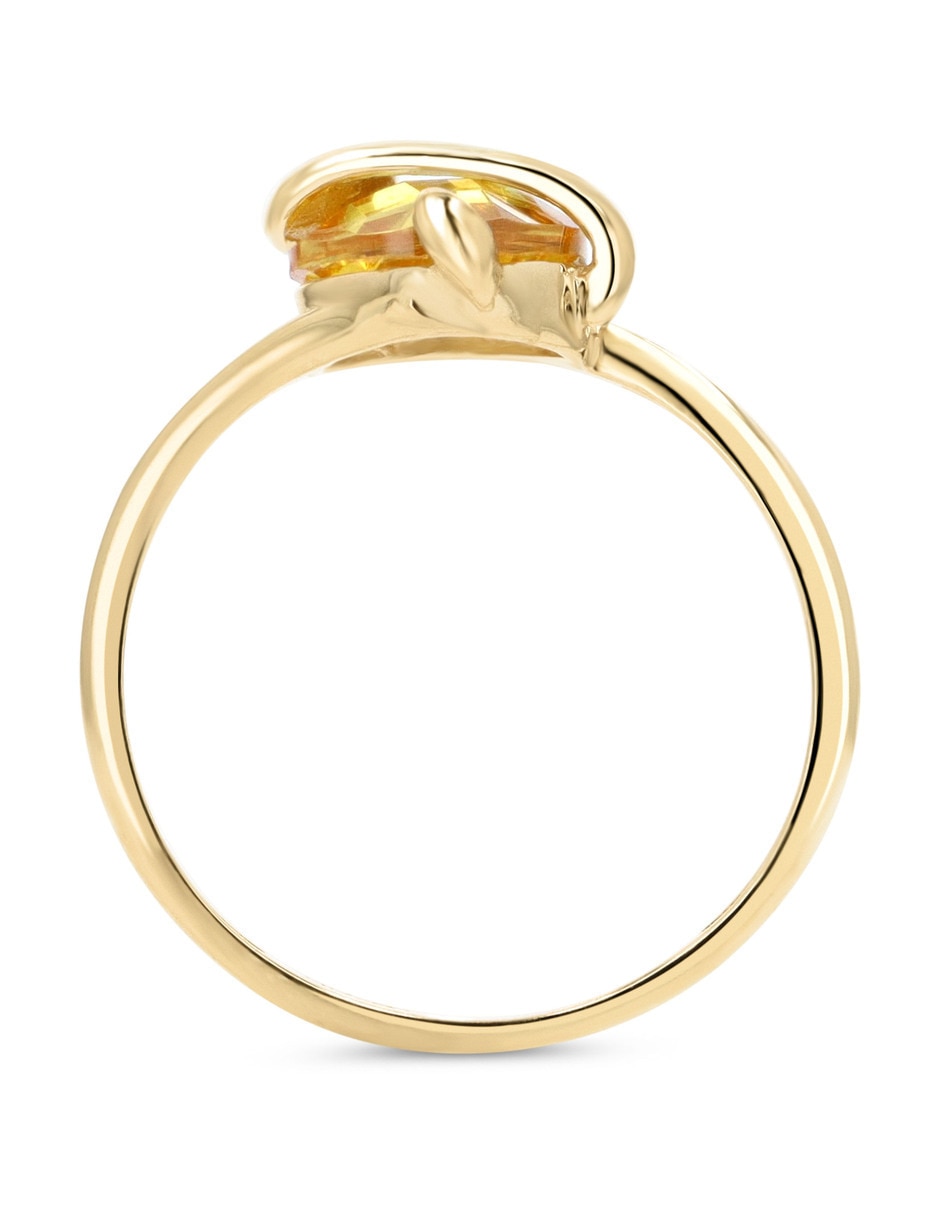 Anillo 14 k de oro amarillo zirconia brillante 3