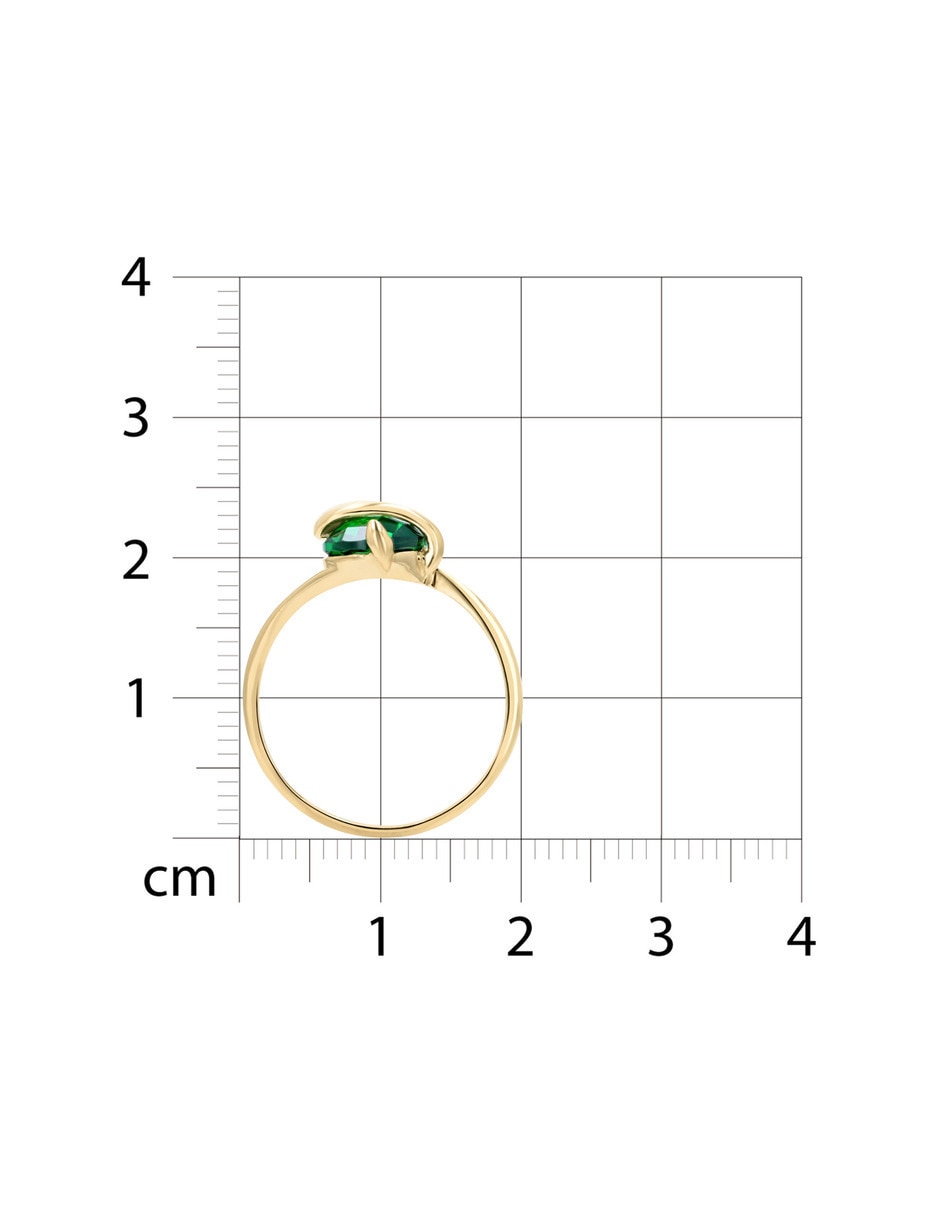 Anillo 14 k de oro amarillo zirconia brillante 6