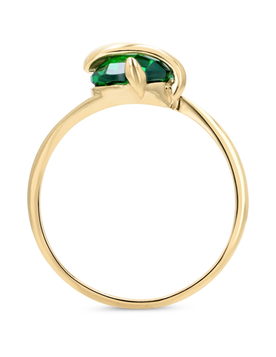 Anillo 14 k de oro amarillo zirconia brillante 3