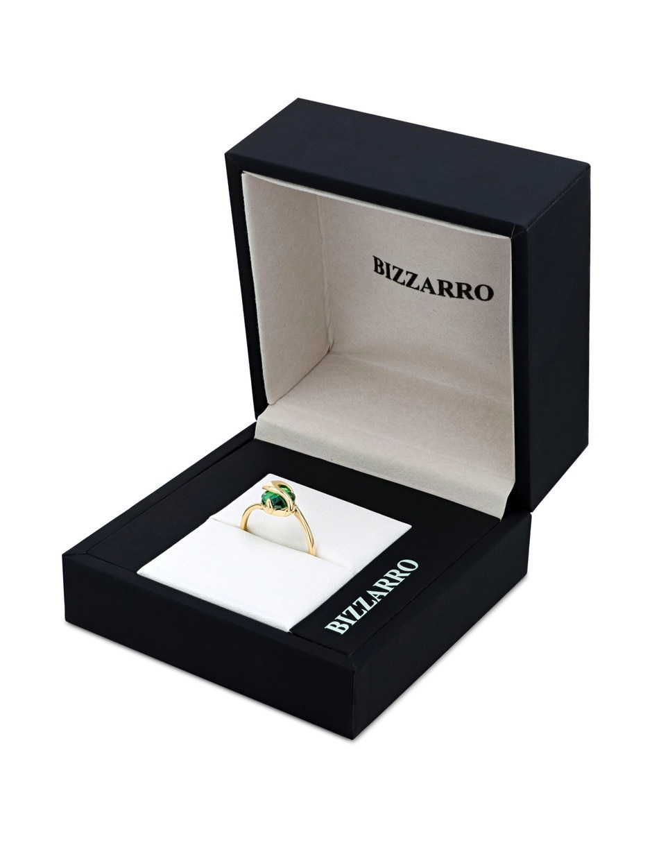 Anillo 14 k de oro amarillo zirconia brillante 2