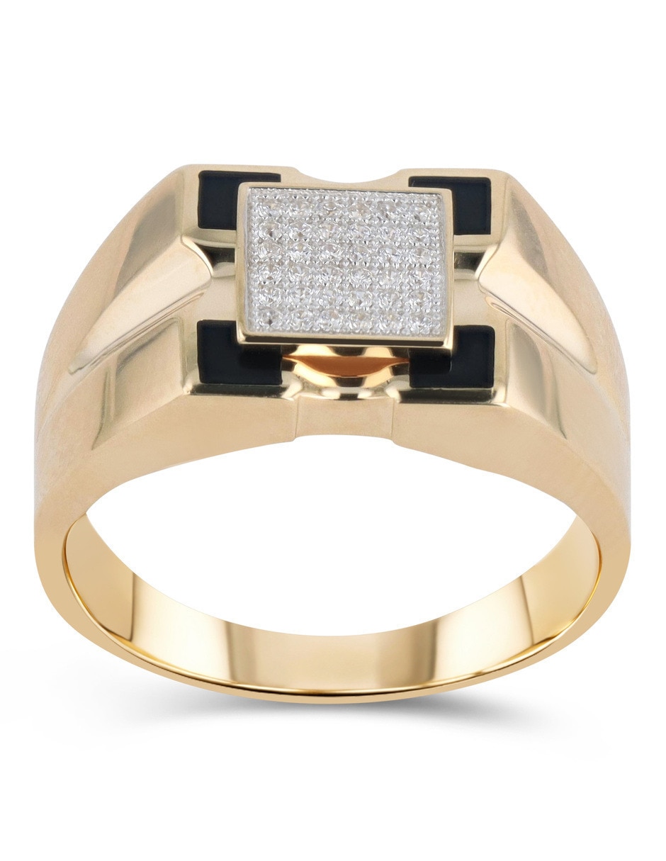 Anillo 14 k de oro amarillo zirconia brillante Anillo 14 k de oro amarillo zirconia brillante