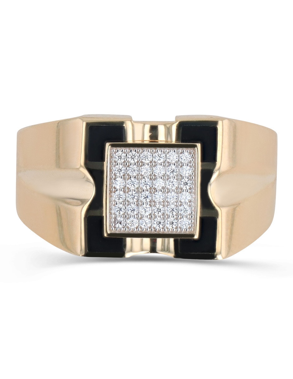 Anillo 14 k de oro amarillo zirconia brillante 4