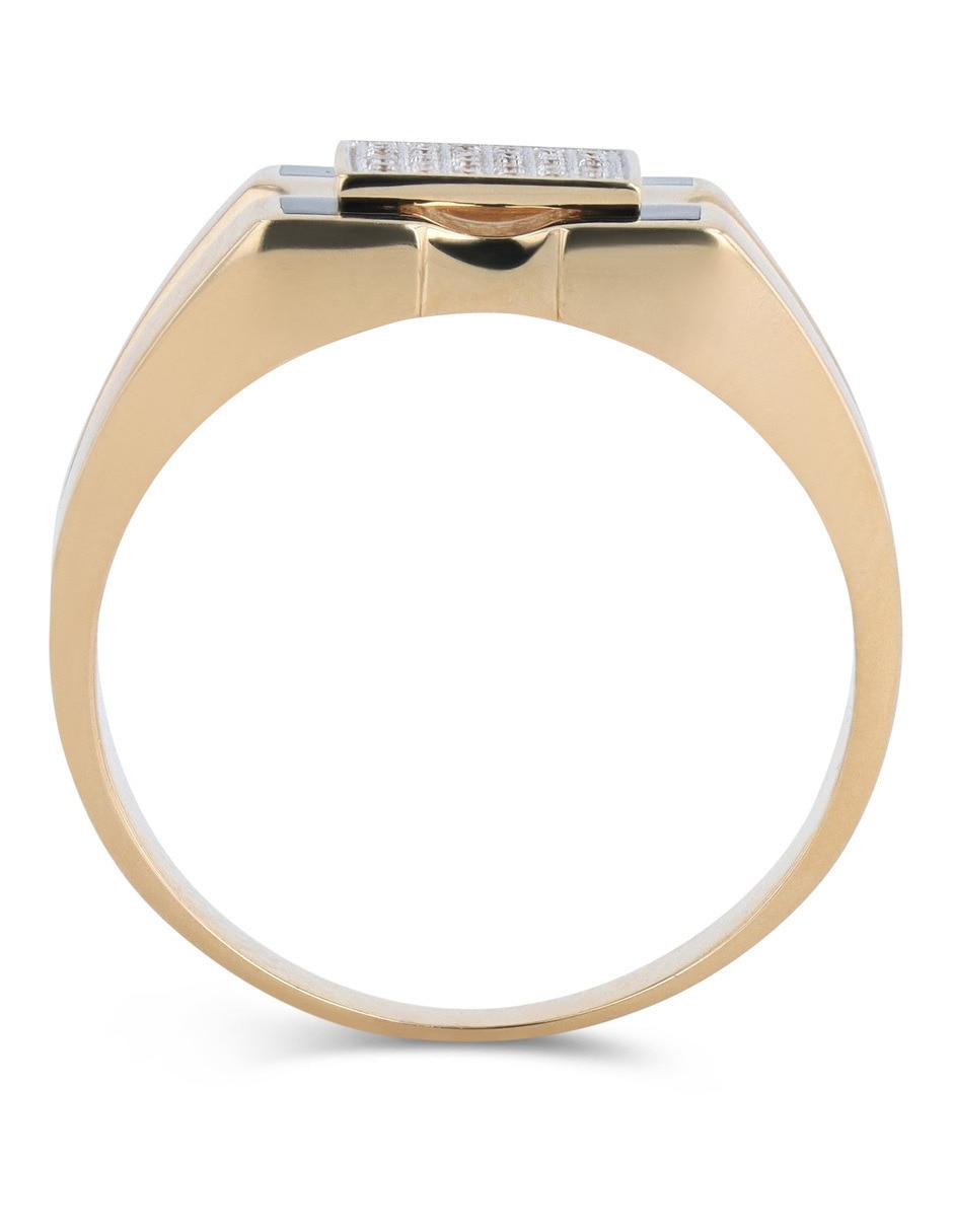 Anillo 14 k de oro amarillo zirconia brillante 3